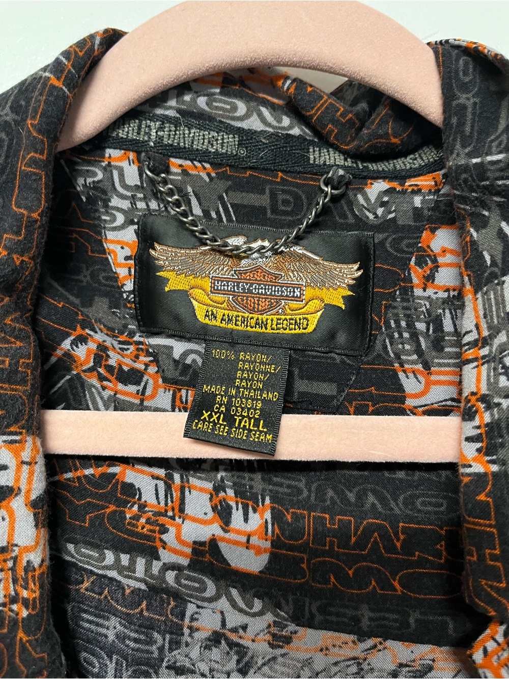 Harley-Davidson Black, Orange & Gray Logo Shirt Jacket